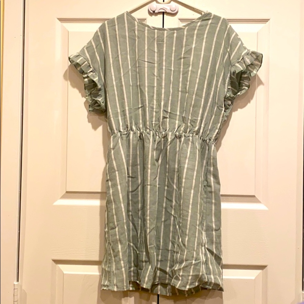 Green striped dress